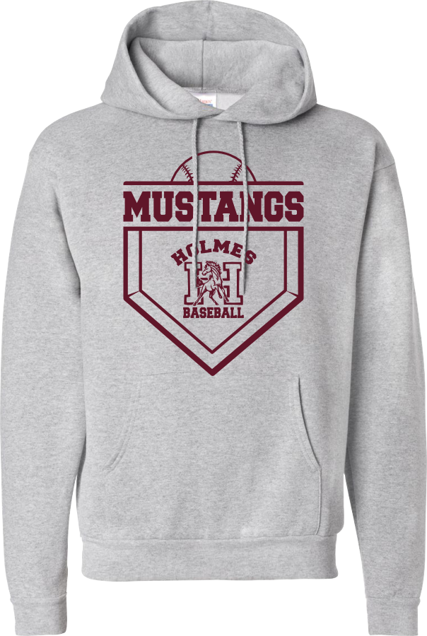 Holmes Baseball Graphic on Light Steel Hoodie